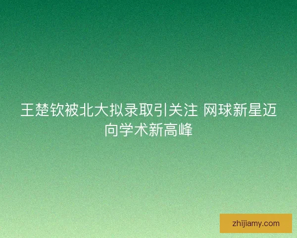 王楚钦被北大拟录取引关注 网球新星迈向学术新高峰