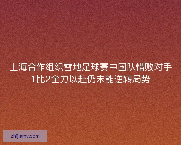 上海合作组织雪地足球赛中国队惜败对手1比2全力以赴仍未能逆转局势 上海合作组织雪地足球赛中国队惜败对手1比2全力以赴仍未能逆转局势